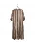 ne quittez pas (ヌキテパ) Cotton Stripe V Neck Dress ブラウン サイズ:Ⅿ：12000円