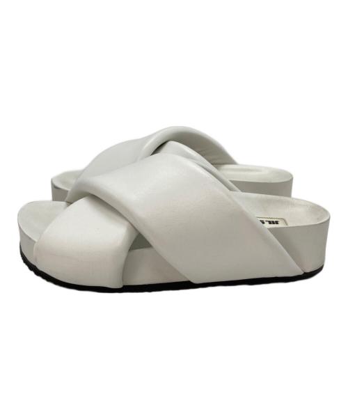 JIL SANDER（ジルサンダー）JIL SANDER (ジルサンダー) クロスストラップサンダル ホワイト サイズ:37の古着・服飾アイテム