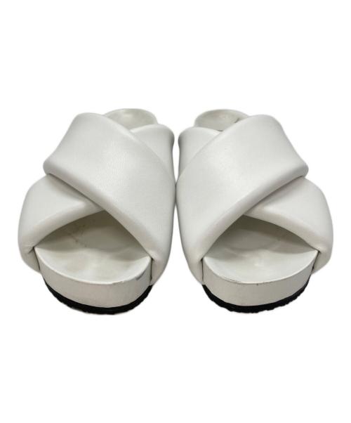 JIL SANDER（ジルサンダー）JIL SANDER (ジルサンダー) クロスストラップサンダル ホワイト サイズ:37の古着・服飾アイテム