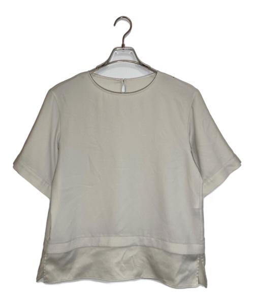 23区（ニジュウサンク）23区 (ニジュウサンク) ストレッチジョーゼット ラウンドネック カットソー ベージュ サイズ:38の古着・服飾アイテム