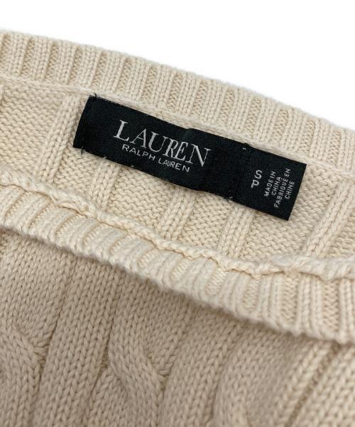 LAUREN RALPH LAUREN（ローレン ラルフ ローレン）LAUREN RALPH LAUREN (ローレン ラルフ ローレン) 半袖ニット ホワイト サイズ:Sの古着・服飾アイテム