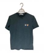 maison kitsuneメゾンキツネ）の古着「ダブルフォックスヘッドパッチＴシャツ」｜ブラック
