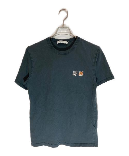 maison kitsune（メゾンキツネ）maison kitsune (メゾンキツネ) ダブルフォックスヘッドパッチＴシャツ ブラック サイズ:SIZE Sの古着・服飾アイテム