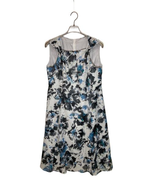 UNTITLED（アンタイトル）UNTITLED (アンタイトル) ペイントフラワーワンピース ブルー サイズ:46の古着・服飾アイテム