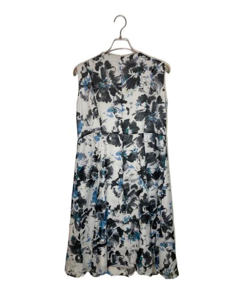 UNTITLED（アンタイトル）UNTITLED (アンタイトル) ペイントフラワーワンピース ブルー サイズ:46の古着・服飾アイテム