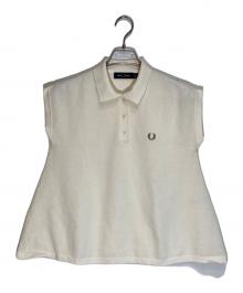 FRED PERRY（フレッドペリー）の古着「メッシュ ロゴ ノースリーブポロシャツ」｜アイボリー