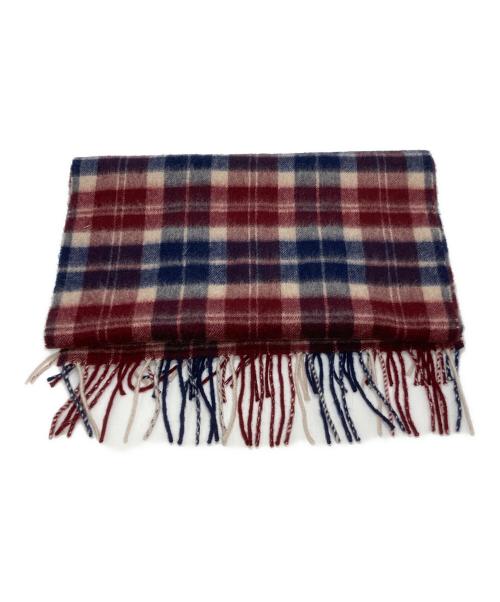 Vivienne Westwood（ヴィヴィアンウエストウッド）Vivienne Westwood (ヴィヴィアンウエストウッド) カシミヤマフラー ボルドー×ネイビーの古着・服飾アイテム