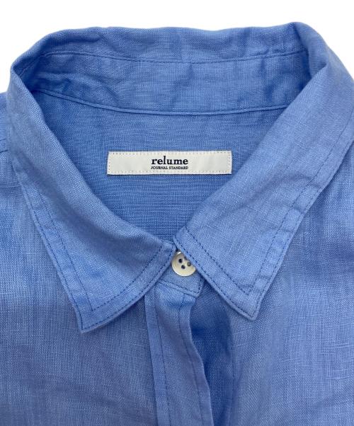 JOURNAL STANDARD relume（ジャーナルスタンダード レリューム）JOURNAL STANDARD relume (ジャーナルスタンダード レリューム) カラーリネンオーバーサイズシャツ ブルー サイズ:SIZE Freeの古着・服飾アイテム