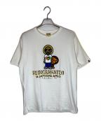 A BATHING APE×SNOOP DOGGアベイシングエイプ×スヌープドッグ）の古着「プリントTシャツ」｜ホワイト