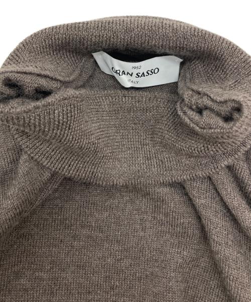 GRAN SASSO（グランサッソ）GRAN SASSO (グランサッソ) 12ゲージソフトコットンモックネックニット ブラウン サイズ:46の古着・服飾アイテム