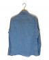 BORRELLI (ボレッリ) リネンコットンポプリンイタリアンカラーカジュアルシャツ ブルー サイズ:SIZE M：11000円