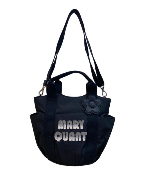 MARY QUANT（マリークヮント）MARY QUANT (マリークヮント) グラデーションロゴ2WAYトートバッグ ブラック サイズ:-の古着・服飾アイテム