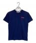 PLAY COMME des GARCONS（プレイコムデギャルソン）の古着「ダブルハートワッペンTシャツ」｜ネイビー