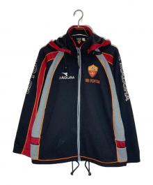 DIADORA（ディアドラ）の古着「フーデッドジャケット」｜ブラック×ボルドー