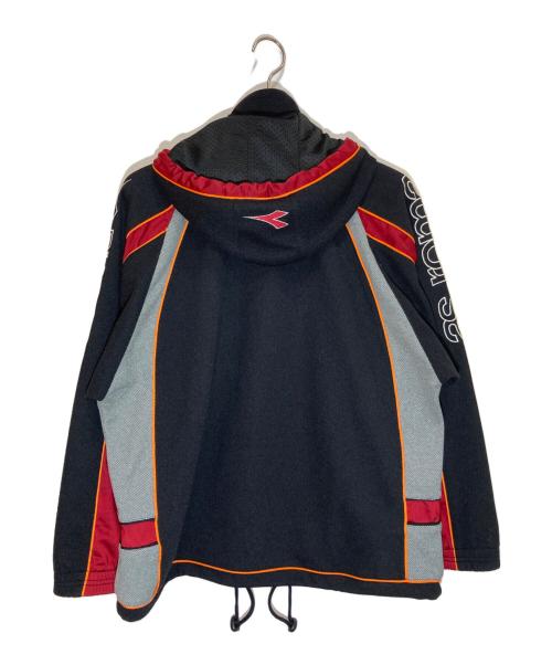 DIADORA（ディアドラ）DIADORA (ディアドラ) フーデッドジャケット ブラック×ボルドー サイズ:46の古着・服飾アイテム