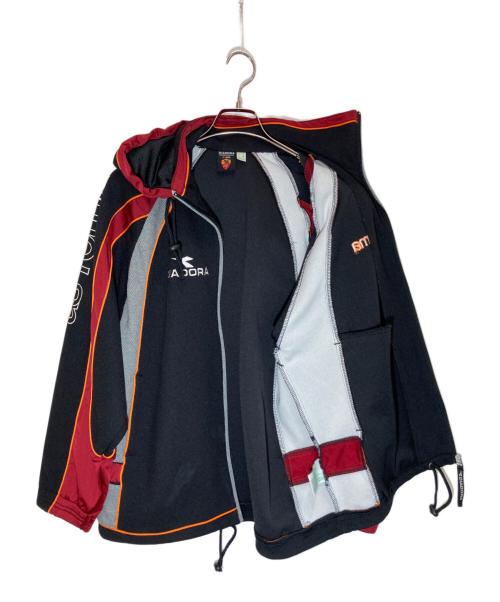 DIADORA（ディアドラ）DIADORA (ディアドラ) フーデッドジャケット ブラック×ボルドー サイズ:46の古着・服飾アイテム