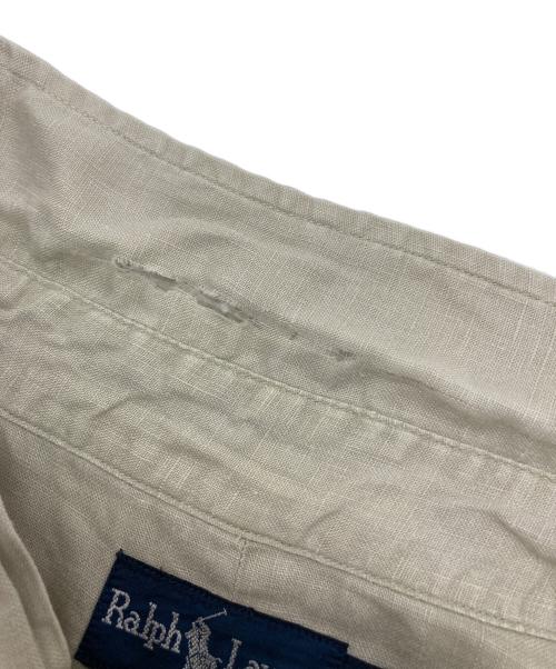 POLO RALPH LAUREN（ポロ・ラルフローレン）POLO RALPH LAUREN (ポロ・ラルフローレン) 半袖ボタンダウンリネンシャツ ベージュ サイズ:Sの古着・服飾アイテム