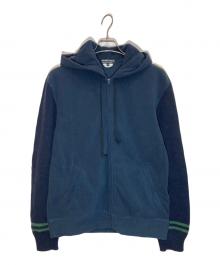 COMME des GARCONS HOMME DEUX（コムデギャルソン オム ドゥ）の古着「切替フリースジップパーカー」｜ネイビー