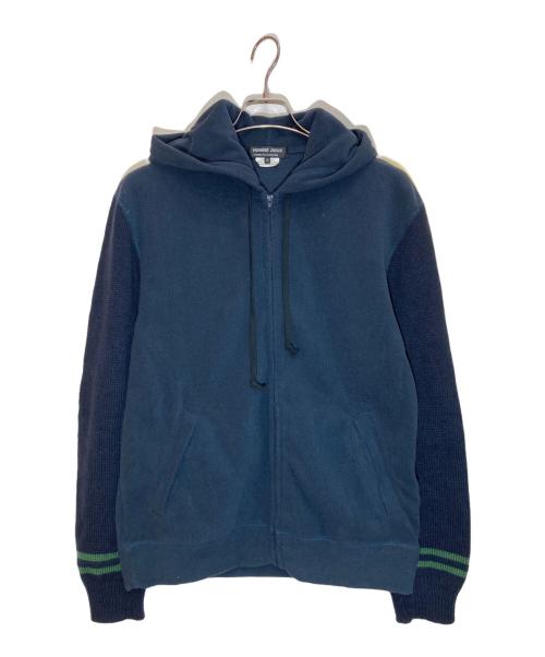 COMME des GARCONS HOMME DEUX（コムデギャルソン オム ドゥ）COMME des GARCONS HOMME DEUX (コムデギャルソン オム ドゥ) 切替フリースジップパーカー ネイビー サイズ:Ⅿの古着・服飾アイテム