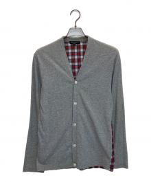 COMME des GARCONS HOMME（コムデギャルソン オム）の古着「ブラックウォッチ切替カーディガン」｜グレー×レッド