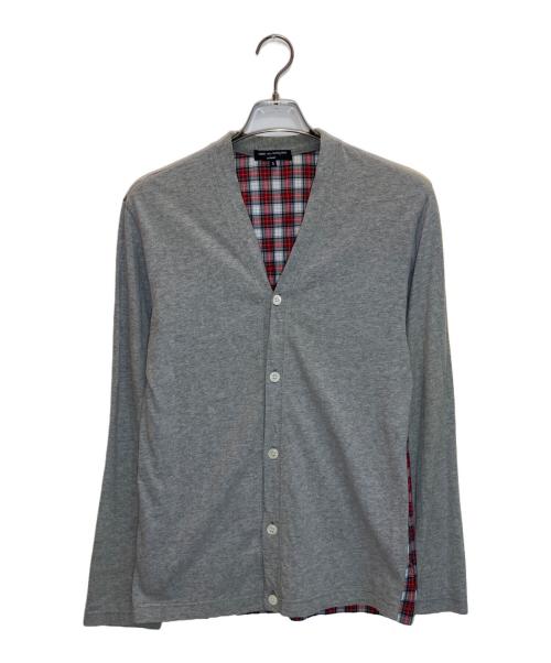 COMME des GARCONS HOMME（コムデギャルソン オム）COMME des GARCONS HOMME (コムデギャルソン オム) ブラックウォッチ切替カーディガン グレー×レッド サイズ:Sの古着・服飾アイテム