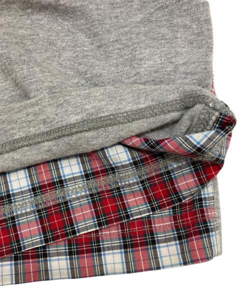 COMME des GARCONS HOMME（コムデギャルソン オム）COMME des GARCONS HOMME (コムデギャルソン オム) ブラックウォッチ切替カーディガン グレー×レッド サイズ:Sの古着・服飾アイテム
