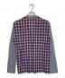 COMME des GARCONS HOMME (コムデギャルソン オム) ブラックウォッチ切替カーディガン グレー×レッド サイズ:S：4000円