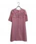 DOLCE & GABBANA (ドルチェ＆ガッバーナ) デコルテレース半袖ワンピース ピンク サイズ:SIZE M (38)：10000円