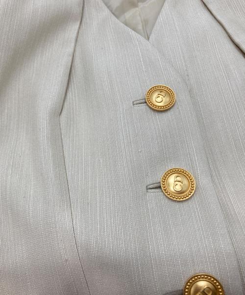 Christian Dior（クリスチャン ディオール）Christian Dior (クリスチャン ディオール) 金ボタンシルクジャケットセットアップ ベージュ サイズ:SIZE 9の古着・服飾アイテム