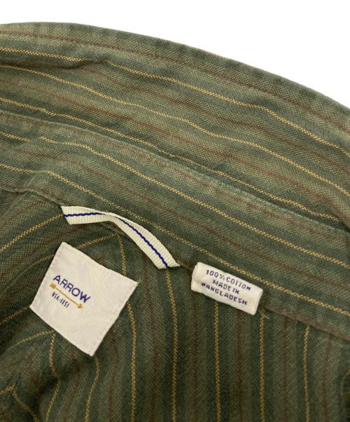 ARROW（アロー）ARROW (アロー) ボタンダウンストライプシャツ グリーン サイズ:Lの古着・服飾アイテム