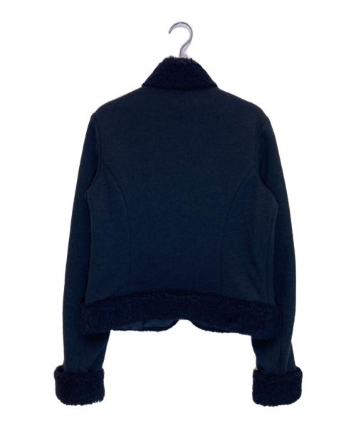 RRL（ダブルアールエル）RRL (ダブルアールエル) フェイクシアリングトリム ニット ウール ジャケット ブラック サイズ:2の古着・服飾アイテム