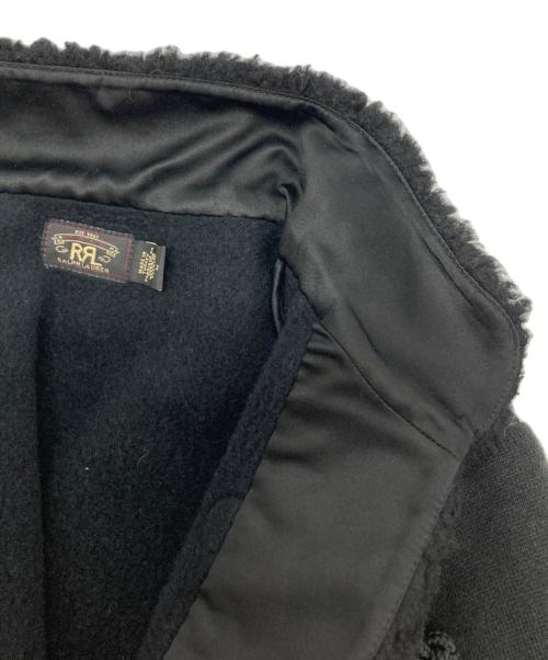 RRL（ダブルアールエル）RRL (ダブルアールエル) フェイクシアリングトリム ニット ウール ジャケット ブラック サイズ:2の古着・服飾アイテム