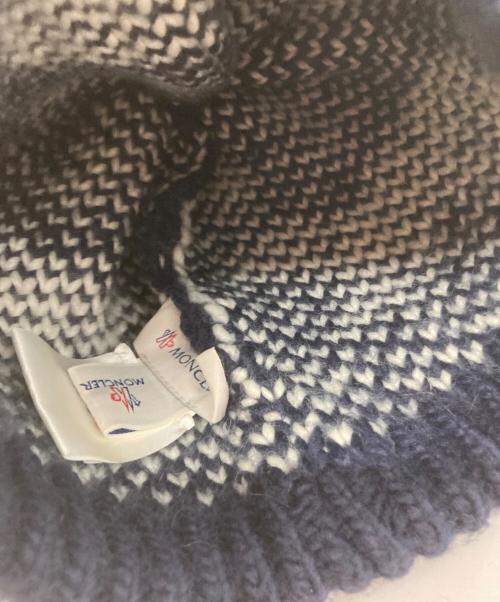 MONCLER（モンクレール）MONCLER (モンクレール) ノルディックニット帽 ネイビーの古着・服飾アイテム