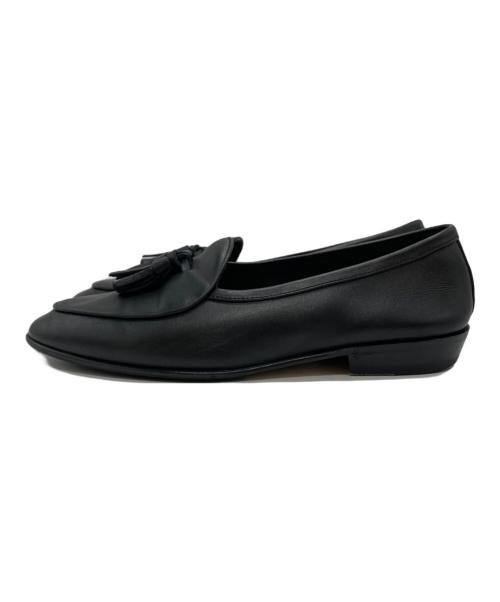BAUDOIN&LANGE（ボードインアンドランジ）BAUDOIN&LANGE (ボードインアンドランジ) カーフレザータッセルローファー ブラック サイズ:SIZE 39の古着・服飾アイテム