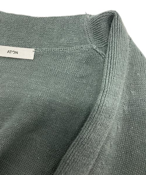 ATON（エイトン）ATON (エイトン) ヘンプニットオーバーサイズカーディガン グレー サイズ:2の古着・服飾アイテム