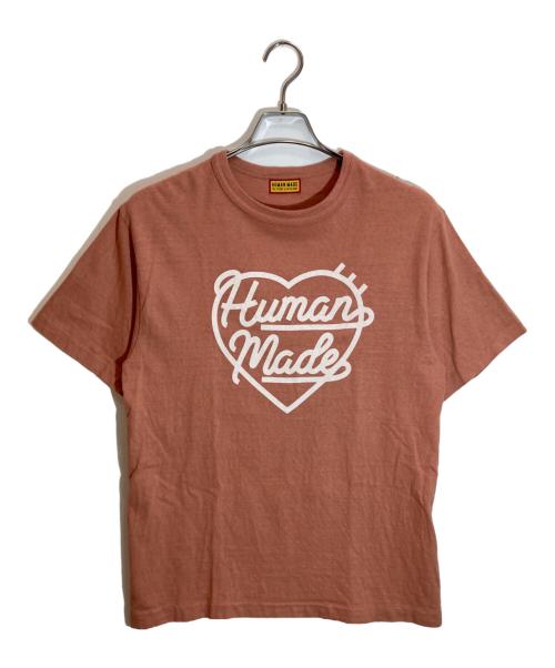 HUMAN MADE（ヒューマンメイド）HUMAN MADE (ヒューマンメイド) ハートロゴプリントTシャツ ピンクブラウン サイズ:SIZE Mの古着・服飾アイテム