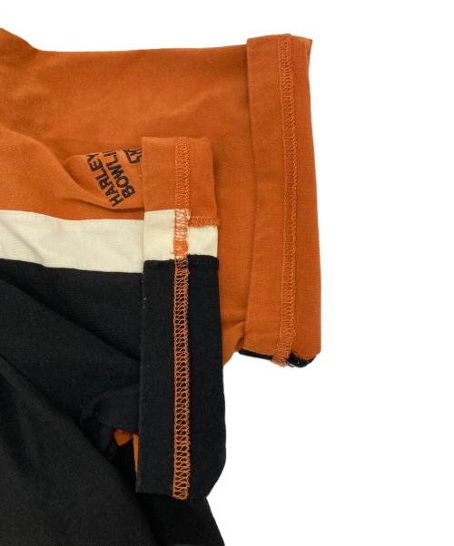 HARLEY-DAVIDSON（ハーレーダビッドソン）HARLEY-DAVIDSON (ハーレーダビッドソン) ヘンリーネックTシャツ ブラック×オレンジ サイズ:Ⅿの古着・服飾アイテム