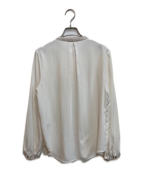 UNITED ARROWS TOKYO（ユナイテッドアローズトウキョウ）UNITED ARROWS TOKYO (ユナイテッドアローズトウキョウ) バイカラー パイピング ブラウス ホワイト サイズ:-の古着・服飾アイテム