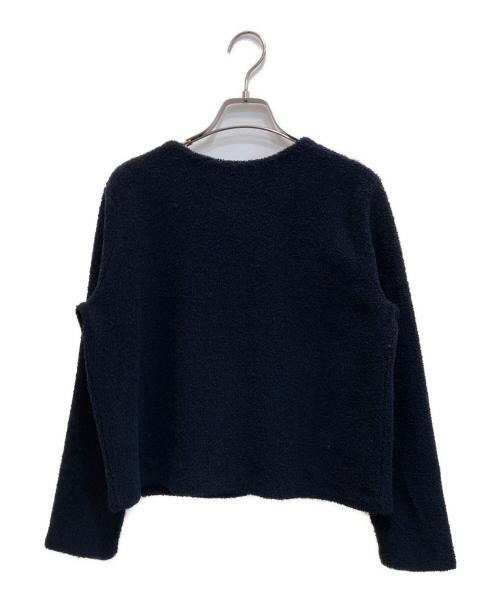 THIRD MAGAZINE（サードマガジン）THIRD MAGAZINE (サードマガジン) ノーカラーニットジャケット ネイビー サイズ:SIZE 9の古着・服飾アイテム