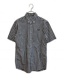 FRED PERRY（フレッドペリー）の古着「ギンガムチェック半袖シャツ」｜ホワイト×ブラック