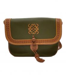 LOEWE（ロエベ）の古着「アナグラムショルダーバッグ」｜グリーン×ブラウン