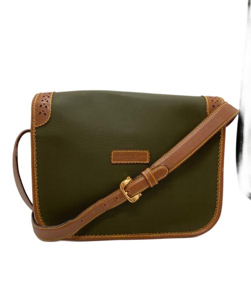 LOEWE（ロエベ）LOEWE (ロエベ) アナグラムショルダーバッグ グリーン×ブラウンの古着・服飾アイテム