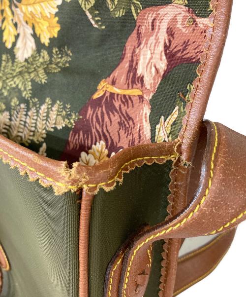 LOEWE（ロエベ）LOEWE (ロエベ) アナグラムショルダーバッグ グリーン×ブラウンの古着・服飾アイテム