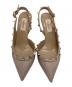 中古・古着 VALENTINO GARAVANI (ヴァレンティノ・ガラヴァーニ) ロックスタッズ スリングバックパンプス ピンクベージュ サイズ:SIZE 36：6000円