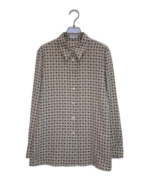 Burberry's（バーバリーズ）Burberry's (バーバリーズ) ホースロゴ総柄シャツブラウス ベージュ サイズ:SIZE 40の古着・服飾アイテム