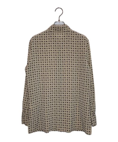 Burberry's（バーバリーズ）Burberry's (バーバリーズ) ホースロゴ総柄シャツブラウス ベージュ サイズ:SIZE 40の古着・服飾アイテム