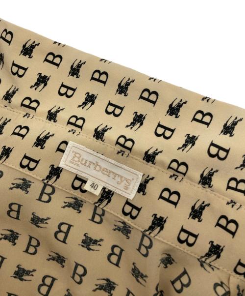Burberry's（バーバリーズ）Burberry's (バーバリーズ) ホースロゴ総柄シャツブラウス ベージュ サイズ:SIZE 40の古着・服飾アイテム