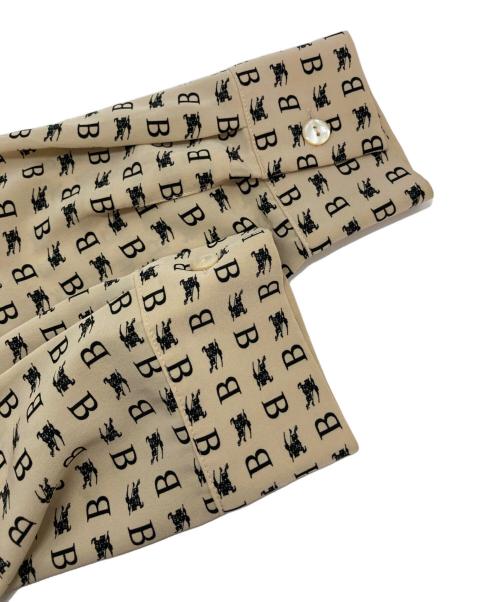 Burberry's（バーバリーズ）Burberry's (バーバリーズ) ホースロゴ総柄シャツブラウス ベージュ サイズ:SIZE 40の古着・服飾アイテム