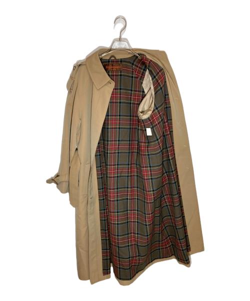 Yves Saint Laurent（イヴサンローラン）Yves Saint Laurent (イヴサンローラン) 裏地チェックウールステンカラーコート ベージュ サイズ:-の古着・服飾アイテム