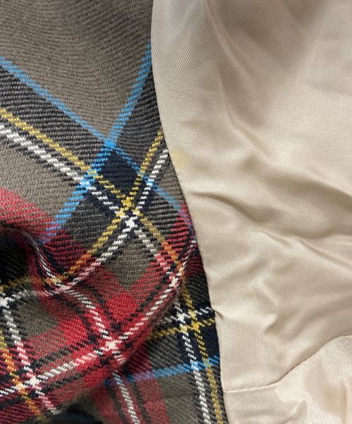 Yves Saint Laurent（イヴサンローラン）Yves Saint Laurent (イヴサンローラン) 裏地チェックウールステンカラーコート ベージュ サイズ:-の古着・服飾アイテム